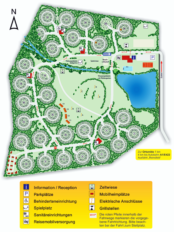 Platzplan Campingpark Reinsfeld